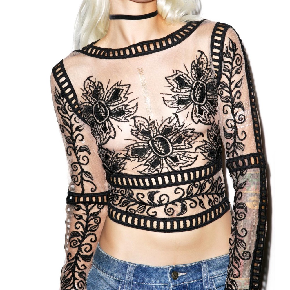 For Love & Lemons Desert Night Crop Top ISO L
